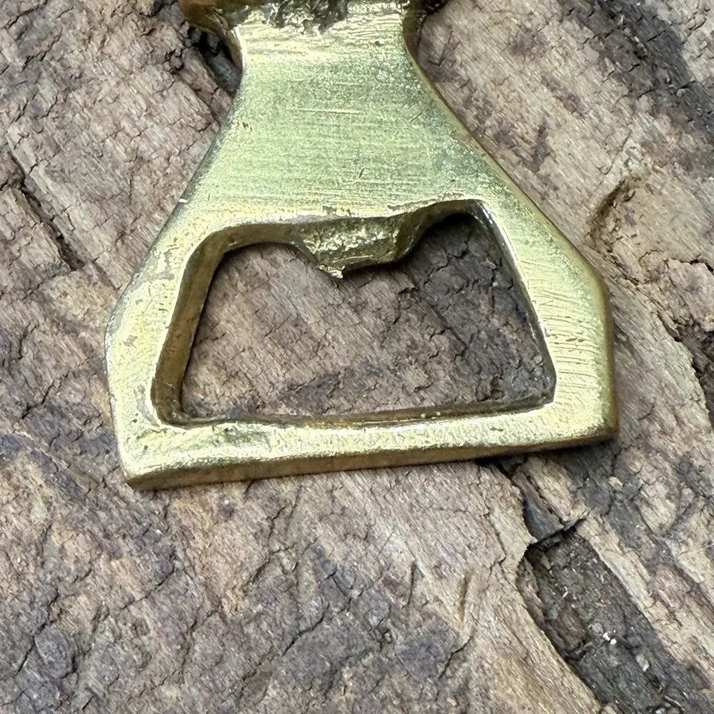 Vintage Solid Brass Owl Figural Bottle Opener Barware 4